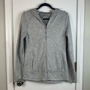 Mendetta grey/white heathered long sleeved full length zip hooded jacket. Medium
